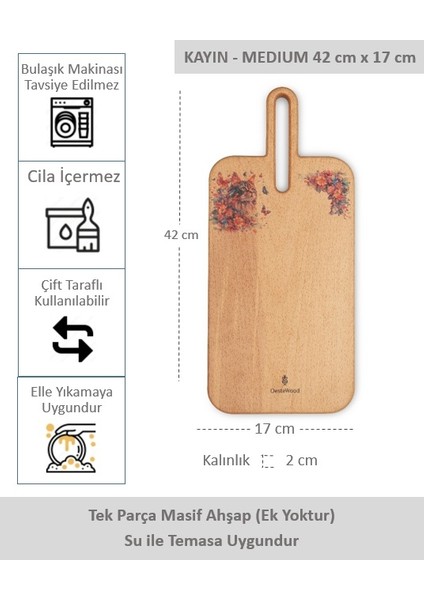 Yekpare Masif Ahşap Sunum Tahtası Kesme Tahtası Desenli Kayın Medium modelleri