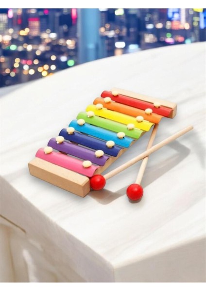 Montessori Renkli 8 Nota 8 Ton Ahşap Ksilofon Selefon Ksilafon Tuşlu Sesli Müzik Aleti fiyatları