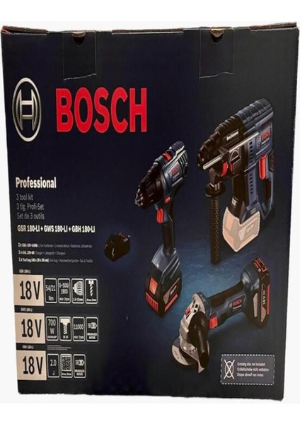 GSR18V-50ŞARJLI Vidalama GWS180ŞARJLI Taşlama GBH180 Şarjlı Kırıcı 2X4AH Akü1xdolm Cihaz modelleri