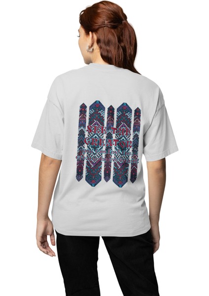 Halı Desenli Baskılı Kadın Tişört