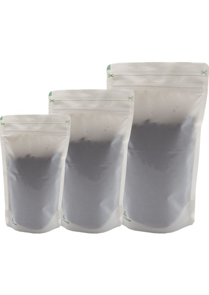 Geri Dönüştürülebilir Beyaz Doypack 13 x 22,5 + 3,5 cm. 250 Gr. -500 Adet