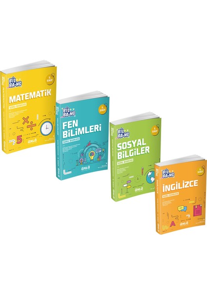 5.sınıf Bil Bang Matematik Fen Sosyal ve Ingilizce Soru Bankası Seti 4 Kitap