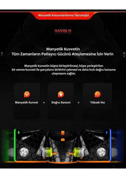 Gan 356 M Lite 3x3 Manyetik Rubik Küp Zeka Küpü Çıkartmasız Hız Küpü Türkiye Resmi Satıcısı modelleri