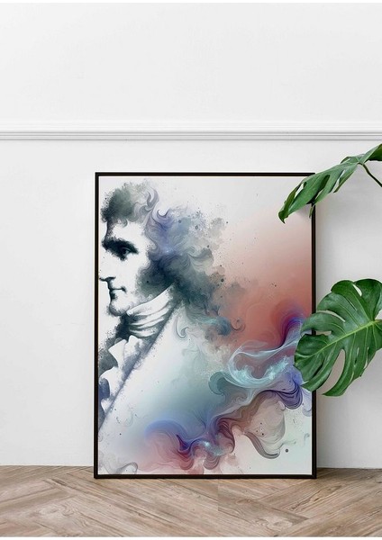 Minimalist Tarzda Johann Wolfgang Von Goethe Çerçeveli Kanvas Tablo -274