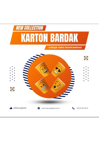 7 Oz Karton Bardak 300 Adet Karışık Desen