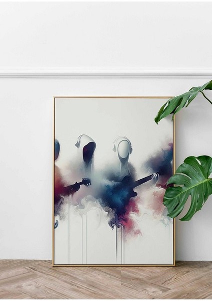 Minimalist Tarzda The Beatles Çerçeveli Kanvas Tablo -220
