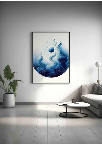 Minimalist Tarzda Güneş Patlaması Ruhu Çerçeveli Kanvas Tablo -277 fırsatları