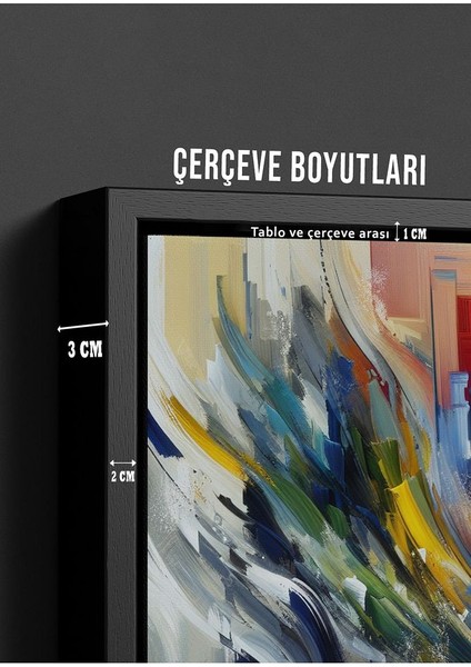 Minimalist Tarzda Kozmik Ejderha Çerçeveli Kanvas Tablo -360