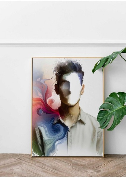 Minimalist Tarzda Mark Zuckerberg Çerçeveli Kanvas Tablo -324