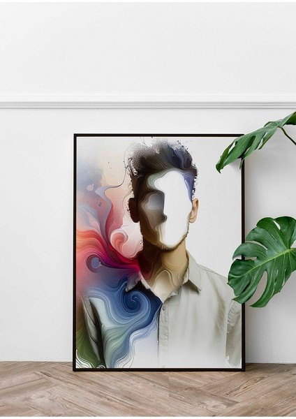 Minimalist Tarzda Mark Zuckerberg Çerçeveli Kanvas Tablo -324