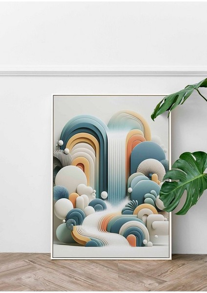 Minimalist Tarzda Şelale Çerçeveli Kanvas Tablo -306