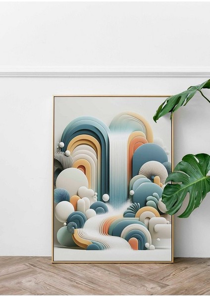 Minimalist Tarzda Şelale Çerçeveli Kanvas Tablo -306