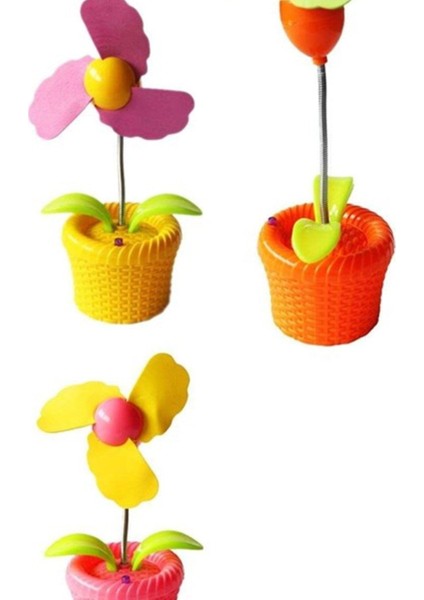 Işıklı Çiçekli Fan Pilli Saksı Dekoratif Aparat