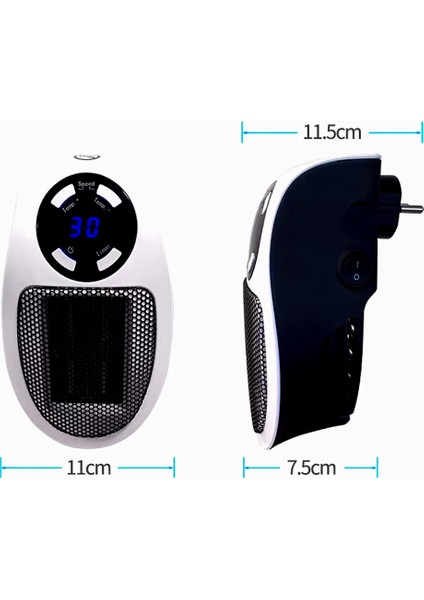 500 Watt Priz Tipi Uzaktan Kumandalı Taşınabilir Isıtıcı (Zamanlayıcı) (OM-1211) GO506089MT-20327