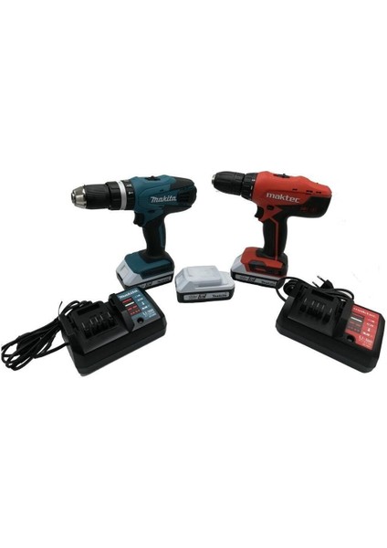 18 Volt Şarjlı Matkap Set HP457DWE3 3 Akülü Vidalama