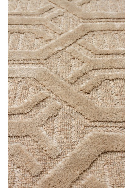 Znt 07 Latte - Zenıth - Yüksek Alçak Dokulu Naturel Yün ve Viskon Modern Dokuma Halı