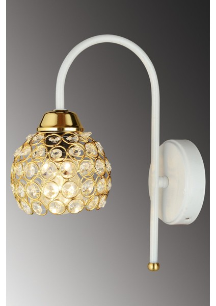 Beyaz Baston Kristal Aşağı Bakan Modern Aplik