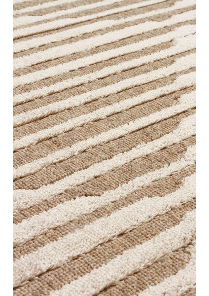 Znt 02 Latte - Zenıth - Yüksek Alçak Dokulu Naturel Yün ve Viskon Modern Dokuma Halı