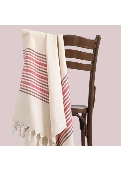 Hena Linen Peştemal Havlu - Premium Kalite, Çevre Dostu %70 Ham Pamuk %30 Keten - Bordo Fuşya fiyatları