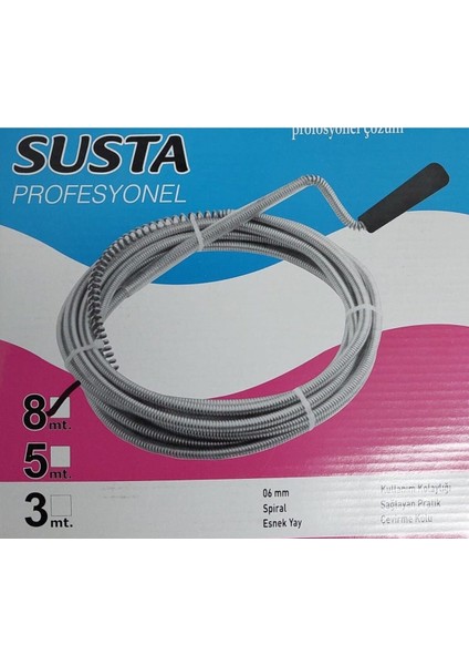 3 Metre Lavabo ve Gider Borusu Açıcı Sustası, Dayanıklı ve Pratik Kullanım fiyatları