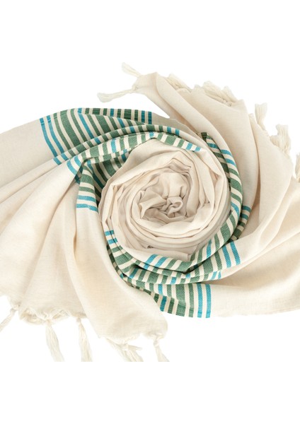 Hena Linen Peştemal Havlu - Premium Kalite, Çevre Dostu %70 Ham Pamuk %30 Keten - Yeşil Turkuaz fiyatları