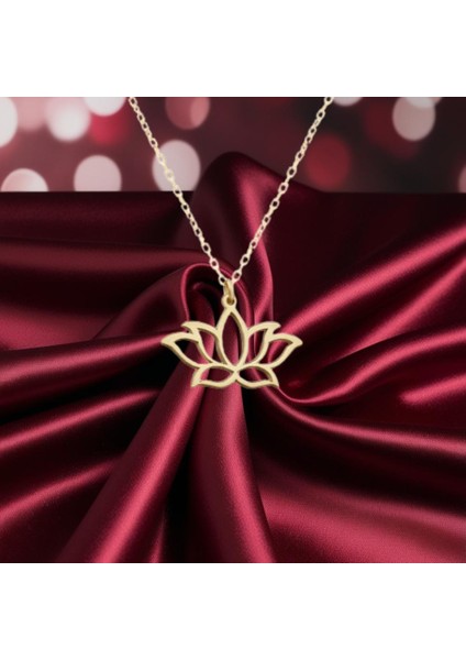 925 Ayar Gümüş Lotus Çiçeği Kolye