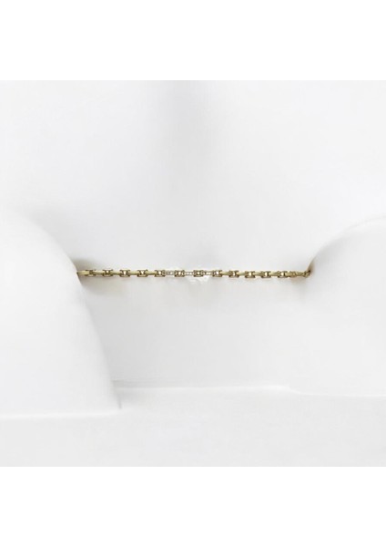 Vip Arası Taşlı Gold Bileklik