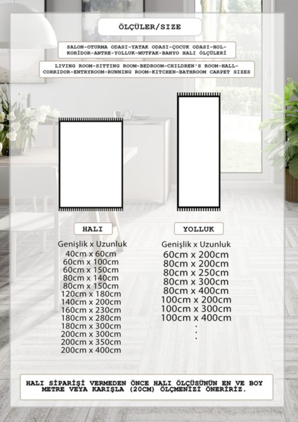 Dört Mevsim Makinede Yıkanabilir, Leke Tutmaz, Kaymaz Taban, Oturma Odası, Salon Halı, Koridor Halı