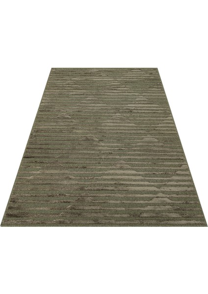 Znt 02 Green Dyed - Zenıth Dyed - Yüksek Alçak Dokulu Naturel Yün ve Viskon Modern Dokuma Halı