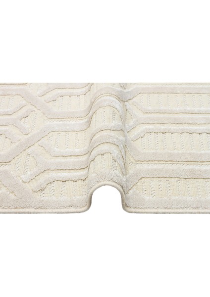 Znt 07 Cream - Zenıth - Yüksek Alçak Dokulu Naturel Yün ve Viskon Modern Dokuma Halı