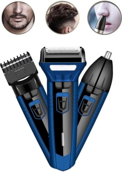 3 In 1 Saç Sakal Kesme Ense Burun Tıraş Makinesi Seti GO50601145600