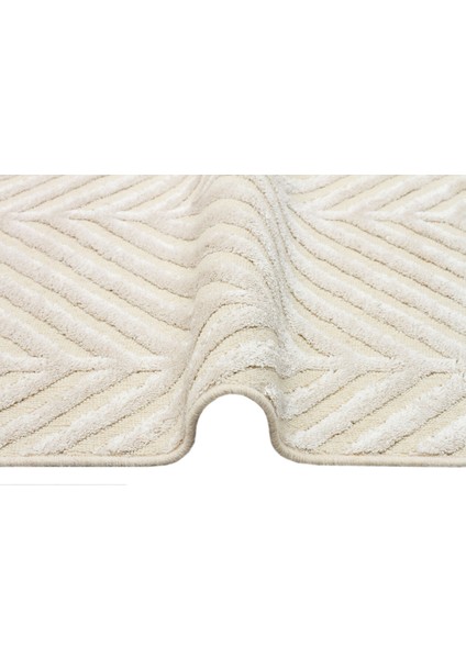 Znt 04 Cream - Zenıth - Yüksek Alçak Dokulu Naturel Yün ve Viskon Modern Dokuma Halı