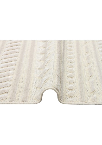 Znt 06 Cream - Zenıth - Yüksek Alçak Dokulu Naturel Yün ve Viskon Modern Dokuma Halı