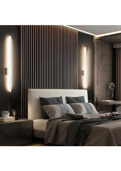 Modern Dekoratif Kılıç LED Duvar Aplik 70 cm Beyaz Profil 4000K Gün Işığı