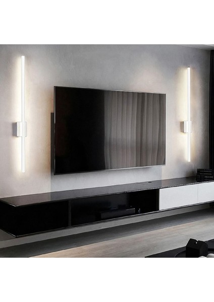 Modern Dekoratif Kılıç LED Duvar Aplik 70 cm Beyaz Profil 4000K Gün Işığı