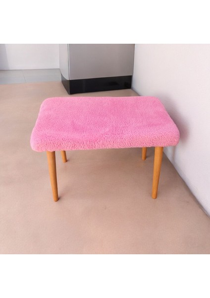 Kozmetik Masası Oturağı , Çay Seti , Kedi Yatağı Kare Puf Berjer - Pembe