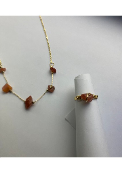 Doğal Taşlı Kolye ve Yüzük