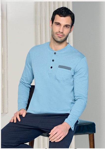 1795 Erkek Mavi Pijama Takım