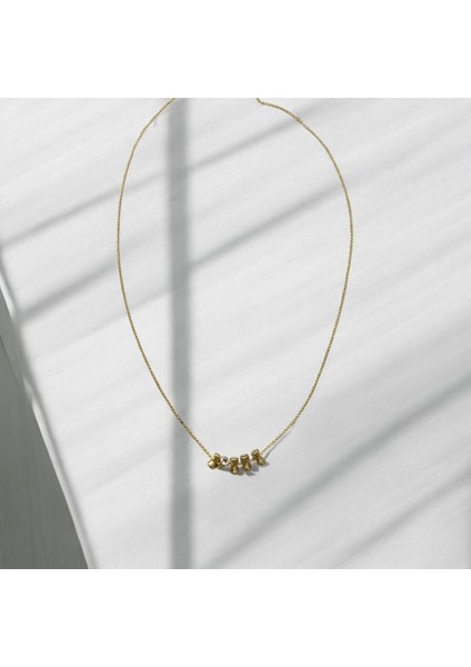 Vip Dağınık Taşlı Gold Kolye