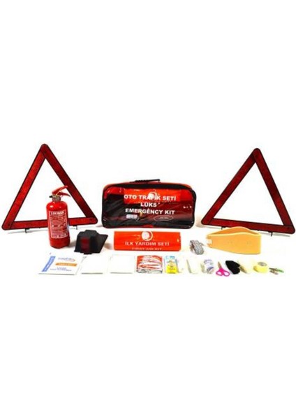 Tüv-Türk Uyumlu Oto Lüks Trafik Seti - Ilk Yardım Setli Tüplü Lüks Trafik Seti