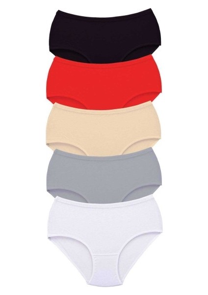 5 Adet Tutku Kadın Yüksek Bel Bato Kalın Lastik Külot