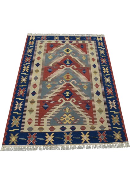 El Dokuma Yün Ince Basamaklı Balıkesir Yörük Kilimi 0139 - Yeni - Çok Renkli fiyatları