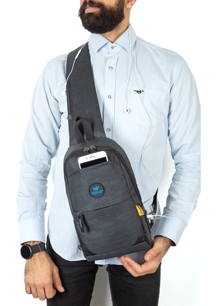 Keten Kumaş Body Bag Çapraz Göğüs ve Sırt Çantası -Np 2056