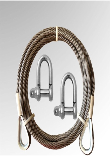 6 Metre Çelik Araç Çekme Halatı, 7 Ton, 2'li Set, dayanıklı ve güvenli kullanım