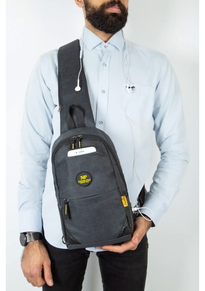 Keten Kumaş Body Bag Çapraz Göğüs ve Sırt Çantası -Np 2056