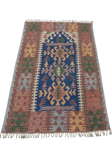 El Dokuma Yün Balıkesir Kilimi 0128 - Vintage - Çok Renkli fırsatları