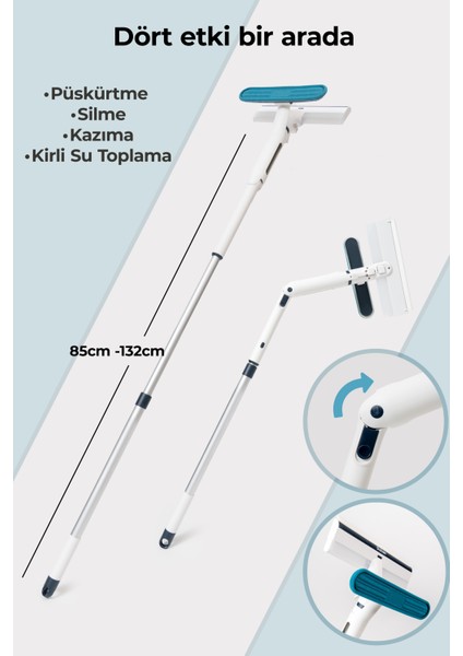 Duhan 4'ü 1 Arada Cam Silme Çok Fonksiyonlu Pencere Cam Dış Cephe Araç Cam Silme Aparatı