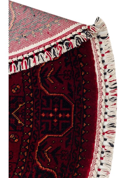 960 Red Q - Nostaljı - Afgan Desenli El Emeği ile Özel Tezgahlarda Üretilen Tensel Uşak Halısı