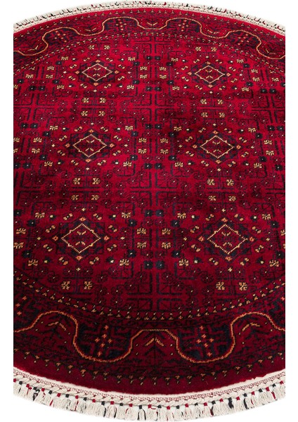 960 Red Q - Nostaljı - Afgan Desenli El Emeği ile Özel Tezgahlarda Üretilen Tensel Uşak Halısı