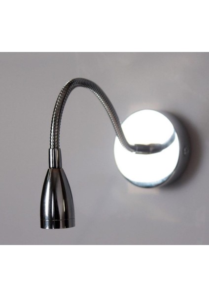 Mylights Gümüş Sipreli Hareketli Okumam Lambası Yatak Başı Gece Lambası Aplik LED Aplik